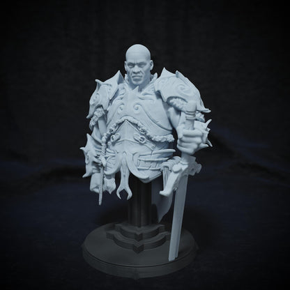 Kolen Lightbringer, Human Aasimar Paladin | Tabletop, Display Scale, Bust | TTRPG D&D Miniature
