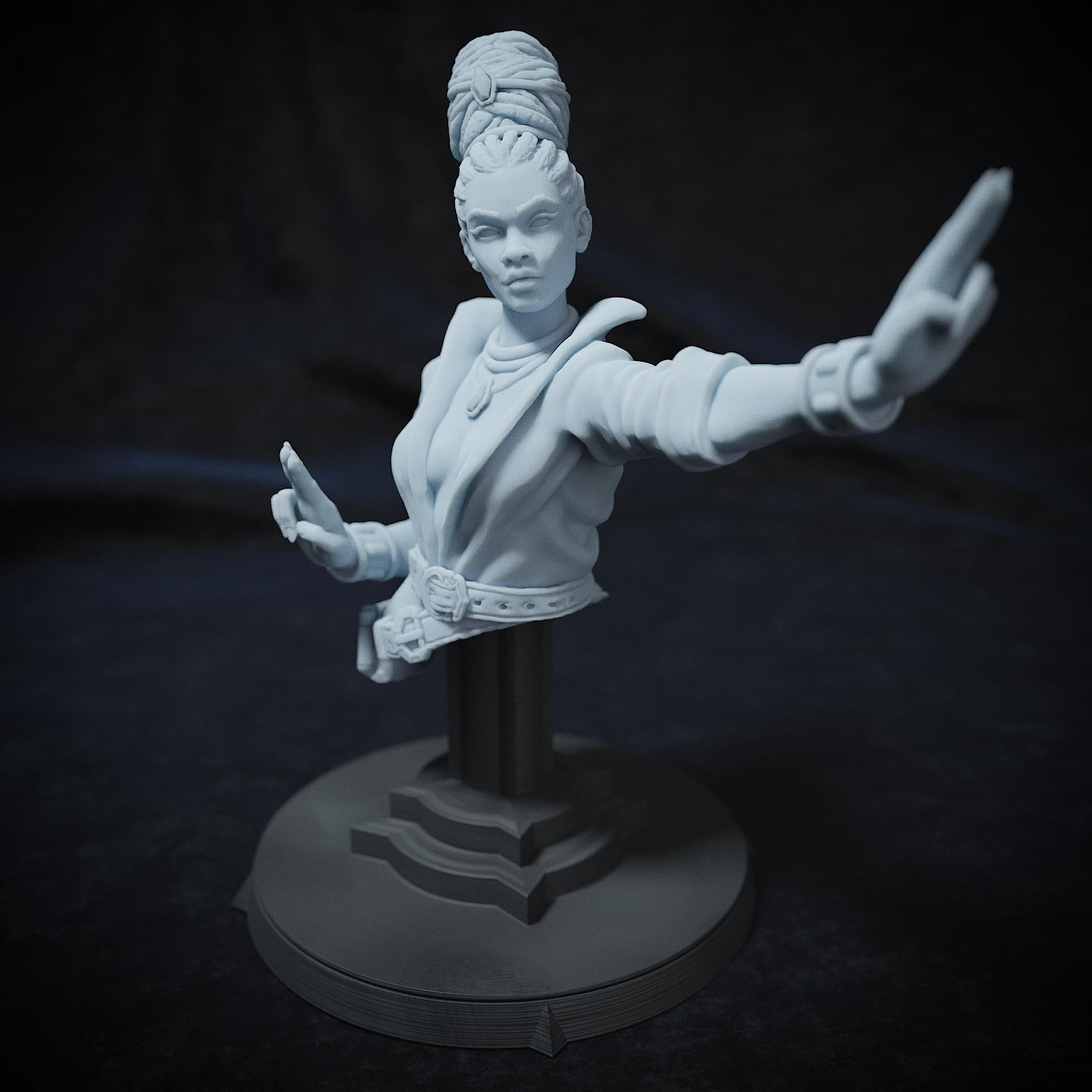 Mayla, Monk Wizard Sorcerer | Tabletop, Display Scale, Bust | TTRPG D&D Miniature | Cripta Studios