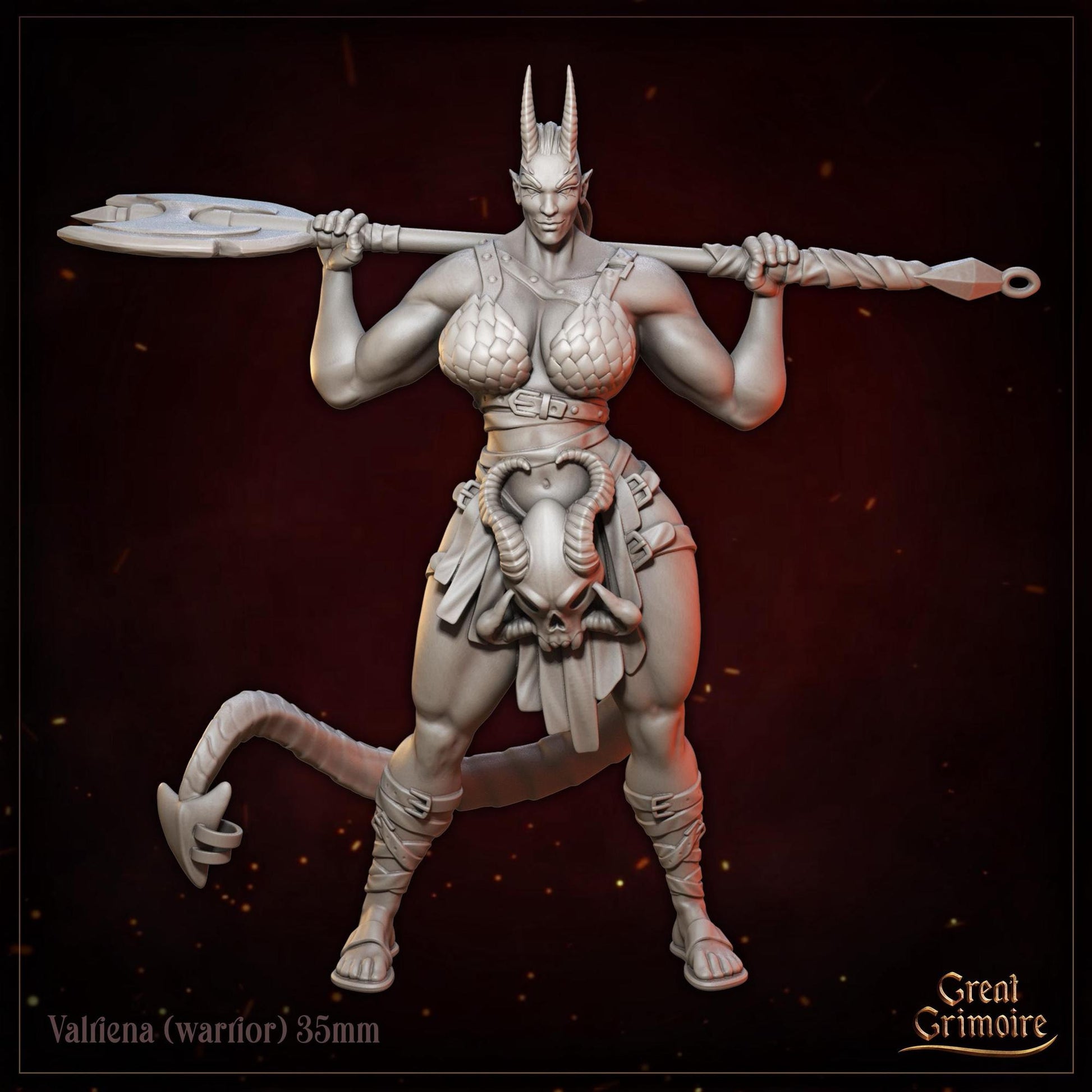 Chained by Shadow, Tieflings, Devil, Hell, Demon | Tabletop Gaming 3D Print Miniature or Bust Collection | Great Grimoire
