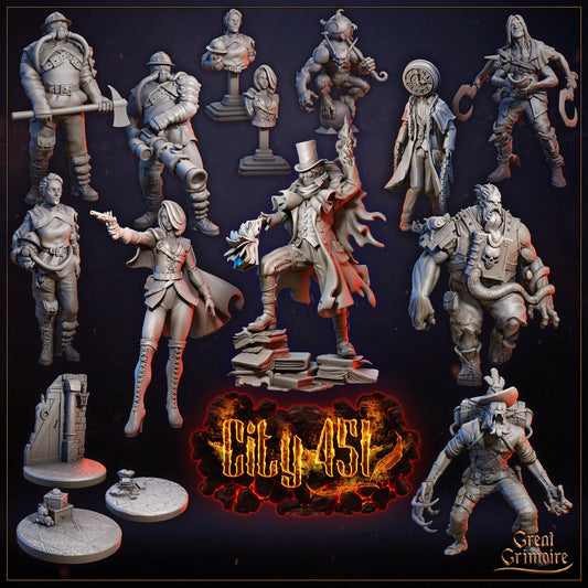 City 451, Fahrenheit, Fire, Flames, Apocalypse, Crowswatch, Inkspired | Tabletop Gaming 3D Print Miniature Collection | Great Grimoire