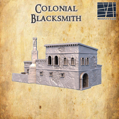 Colonial Blacksmith | 28mm Scale Model Terrain | D&D TTRPG Playable 3D Printed Building | MiniatureLand