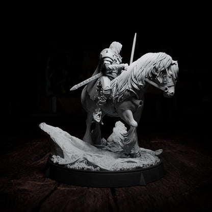 The Knight, Mounted Fighter | Tabletop or Display Scale | TTRPG D&D Miniature | Cripta Studios