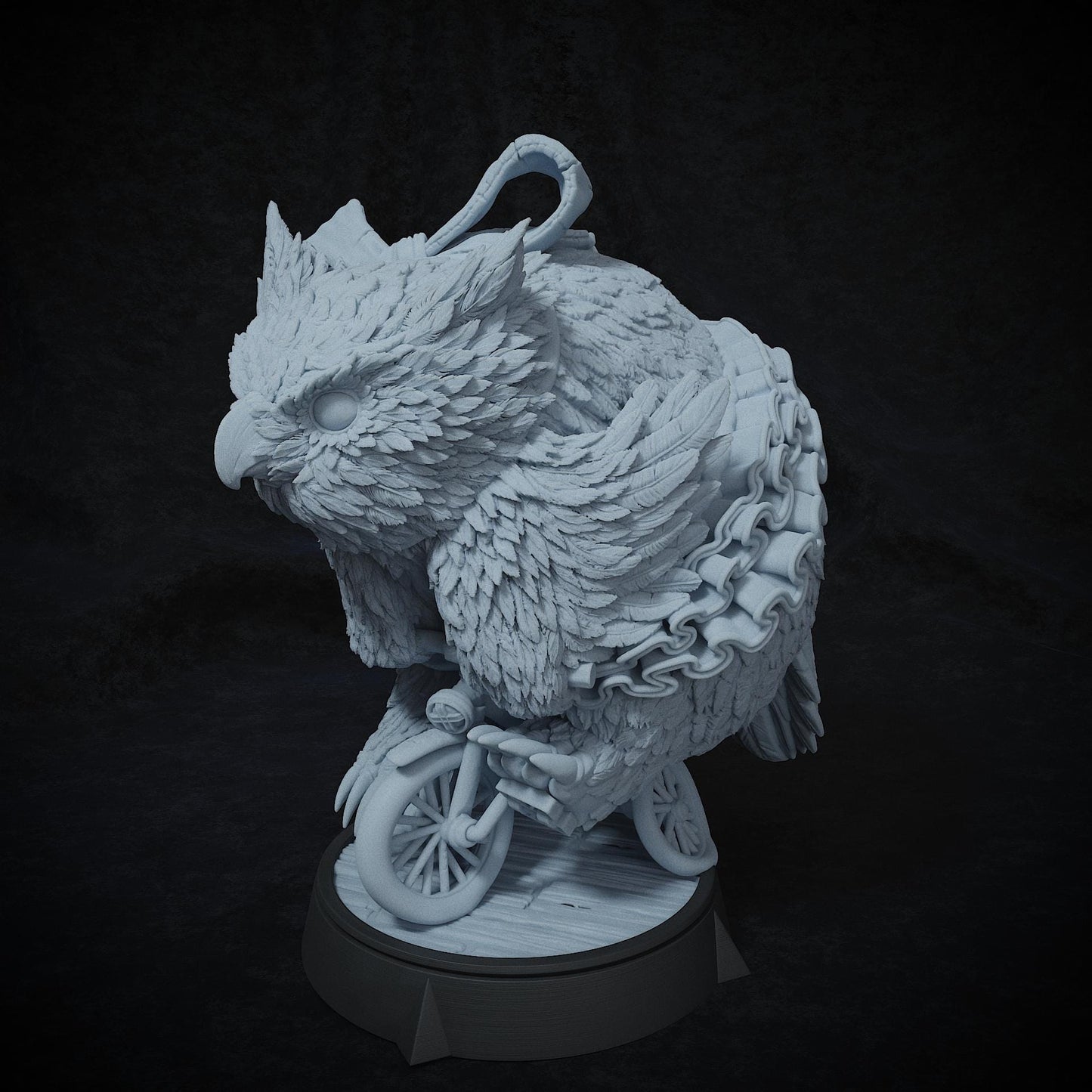 Owlbear Riding a Tricycle Circus Act | Tabletop or Display Scale | TTRPG Miniature | Cripta Studios