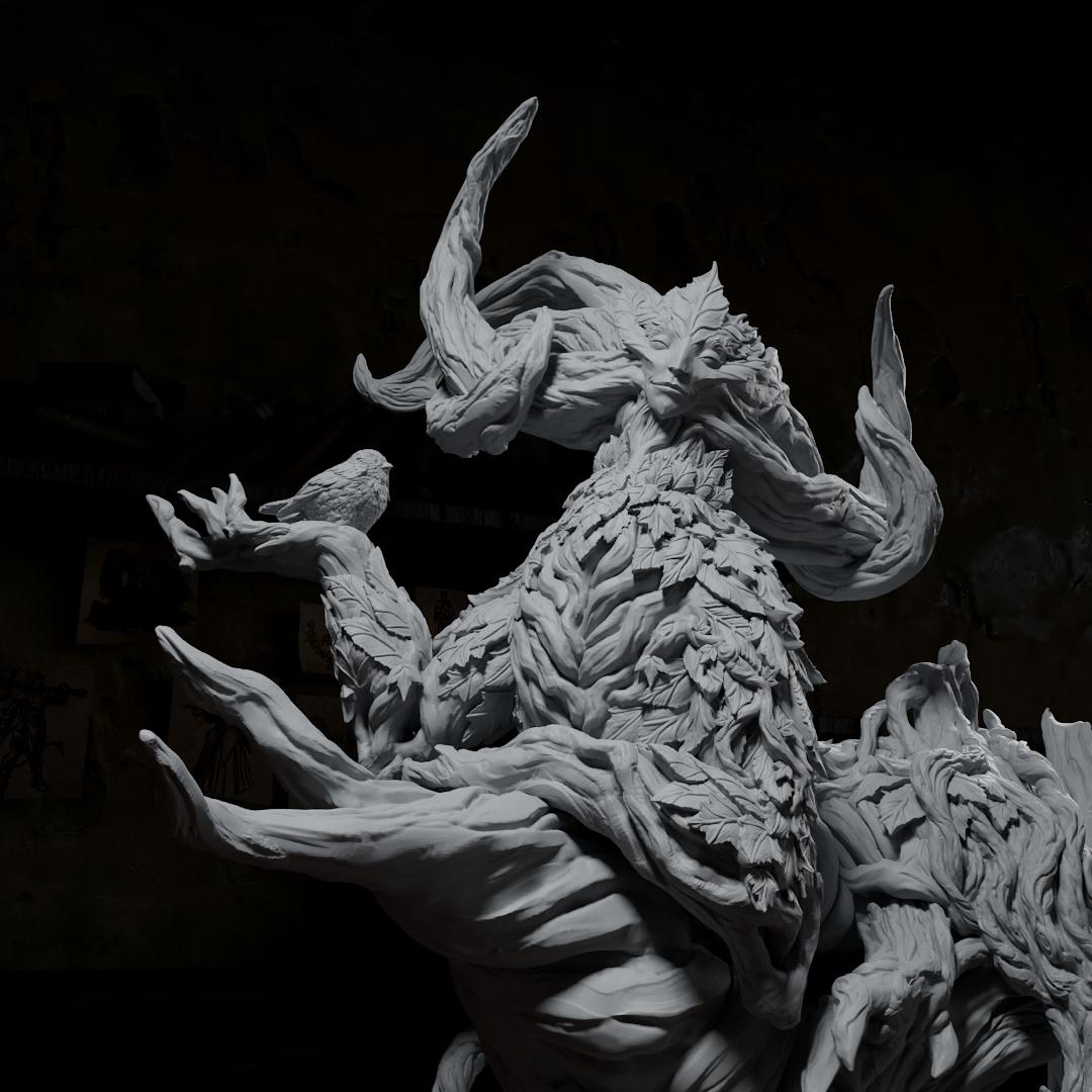 The Old Wisdom, Dryad Fey Creature | Tabletop or Display Scale | TTRPG D&D Miniature | Cripta Studios