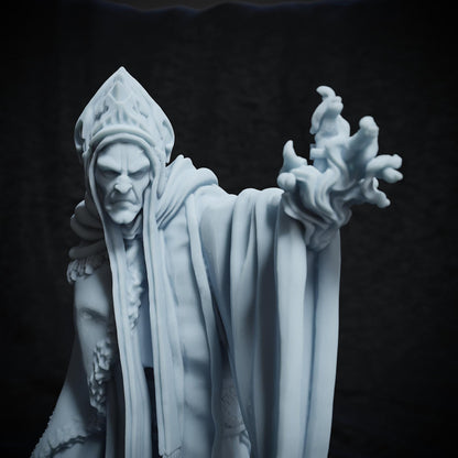 Father Moren, Priest Cleric Enemy | Tabletop or Display Scale | TTRPG D&D Miniature | Cripta Studios | Unpainted, Unplated Resin 8k