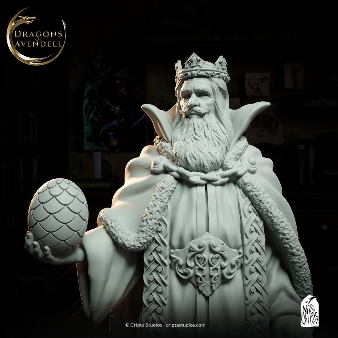 King Melian, NPC Royalty | Tabletop Scale | TTRPG D&D Miniature | Cripta Studios