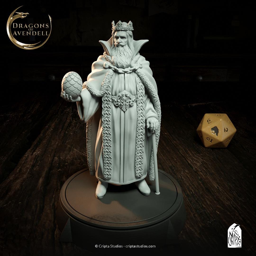 King Melian, NPC Royalty | Tabletop Scale | TTRPG D&D Miniature | Cripta Studios