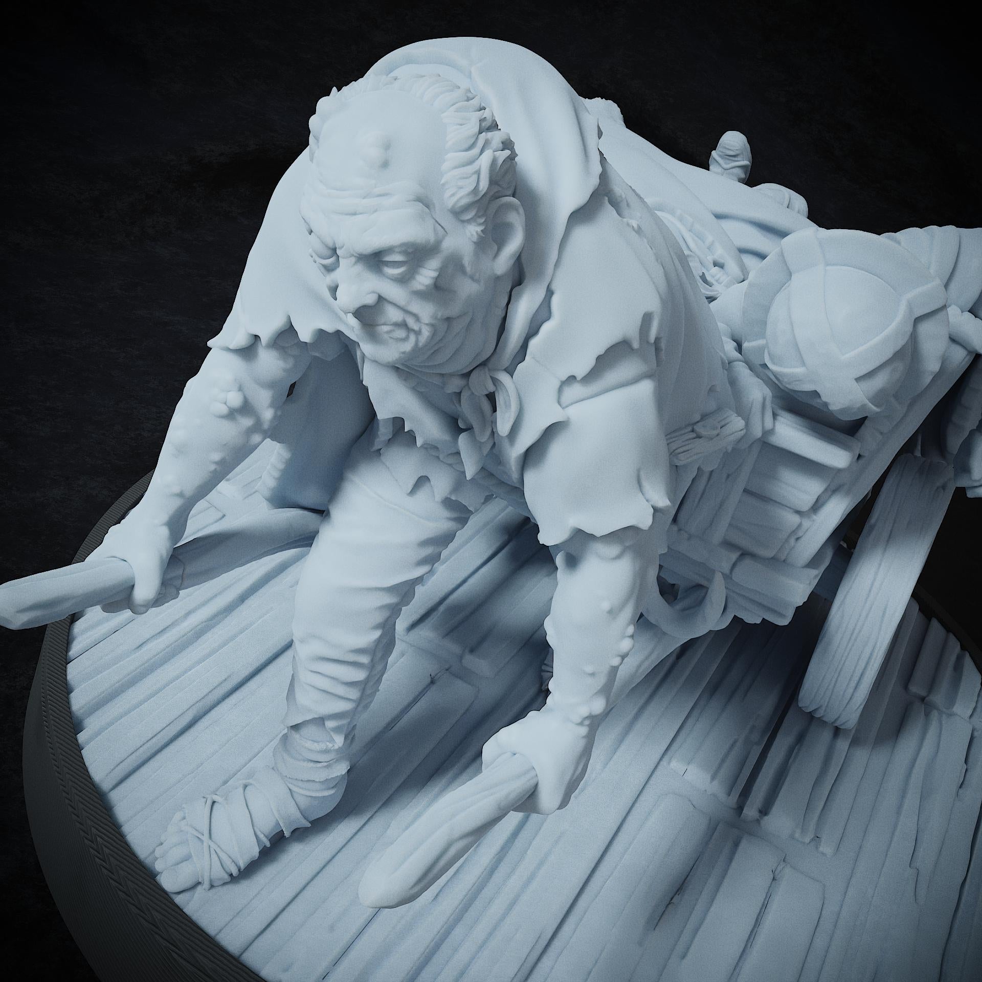 Grave John, Grave Digger Crypt Keeper | Tabletop or Display Scale | TTRPG D&D Miniature | Cripta Studios