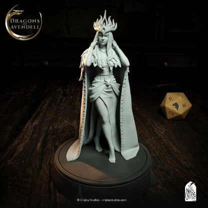 Lady Valenia | Tabletop or Display Scale | TTRPG D&D Miniature | Cripta Studios | Unpainted, Unplated Resin 8k