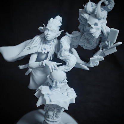 Shinra Allseeker, Fortune Teller, Card Reader | Tabletop or Display Scale | TTRPG D&D Miniature | Cripta Studios