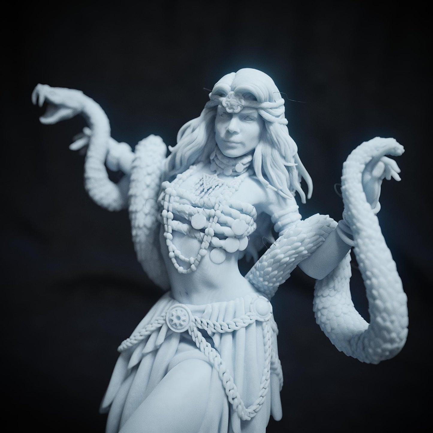 Alma Slyden, Snake Charmer Bard Dancer | Tabletop or Display Scale | TTRPG D&D Miniature | Cripta Studios