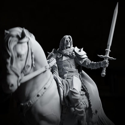The Knight, Mounted Fighter | Tabletop or Display Scale | TTRPG D&D Miniature | Cripta Studios