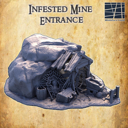 Corrupted Mine Entrance | 28mm Scale Model Terrain | D&D TTRPG Playable 3D Printed Building | MiniatureLand