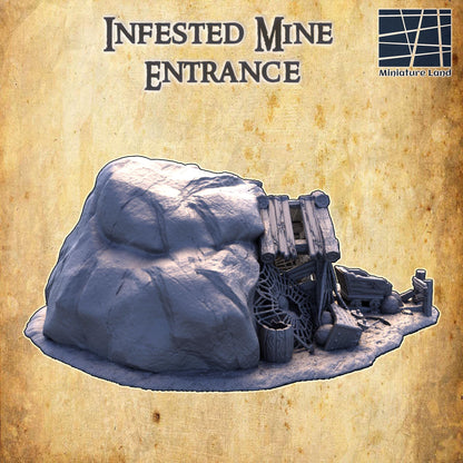 Corrupted Mine Entrance | 28mm Scale Model Terrain | D&D TTRPG Playable 3D Printed Building | MiniatureLand