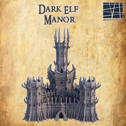 Dark Elf Manor | 28mm Scale Model Terrain | D&D TTRPG Playable 3D Printed Building | MiniatureLand
