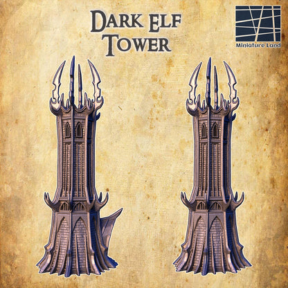 Dark Elf Tower | 28mm Scale Model Terrain | D&D TTRPG Playable 3D Printed Building | MiniatureLand