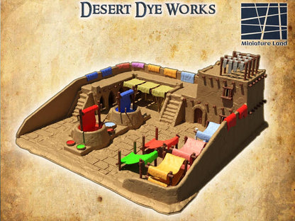 Desert Dye Works | 28mm Scale Model Terrain | D&D TTRPG Playable 3D Printed Building | MiniatureLand