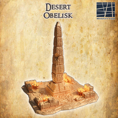 Desert Obelisk | 28mm Scale Model Terrain | D&D TTRPG Playable 3D Printed Building | MiniatureLand