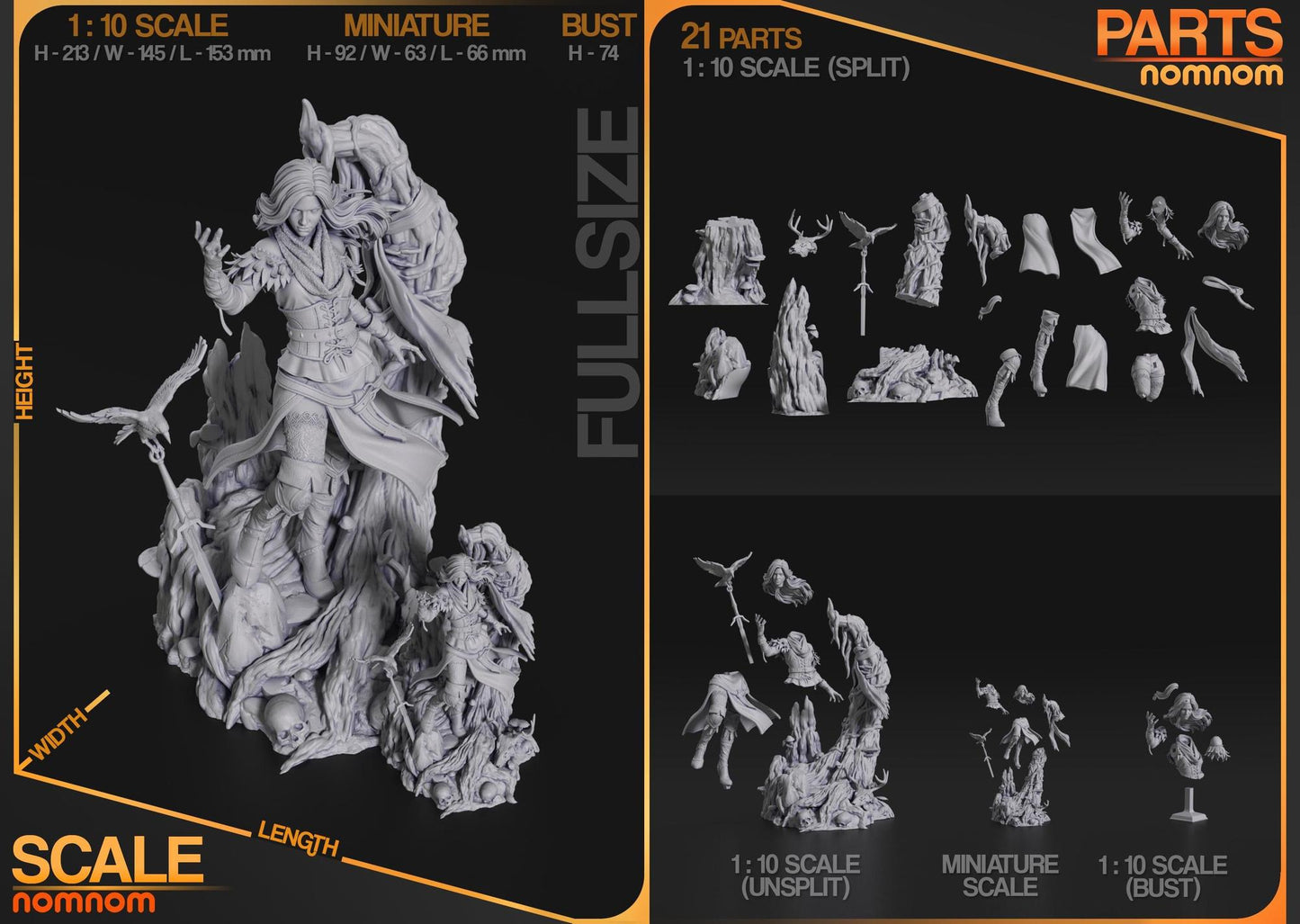 Lady of Vengerberg | Resin Garage Kit Figure Game Book Fan Art | Nomnom Figures