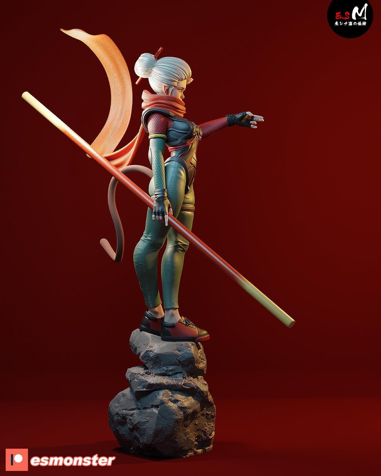 Feminine Monkey King | Resin Garage Kit Sculpture Anime Video Game Fan Art Statue | E.S Monster