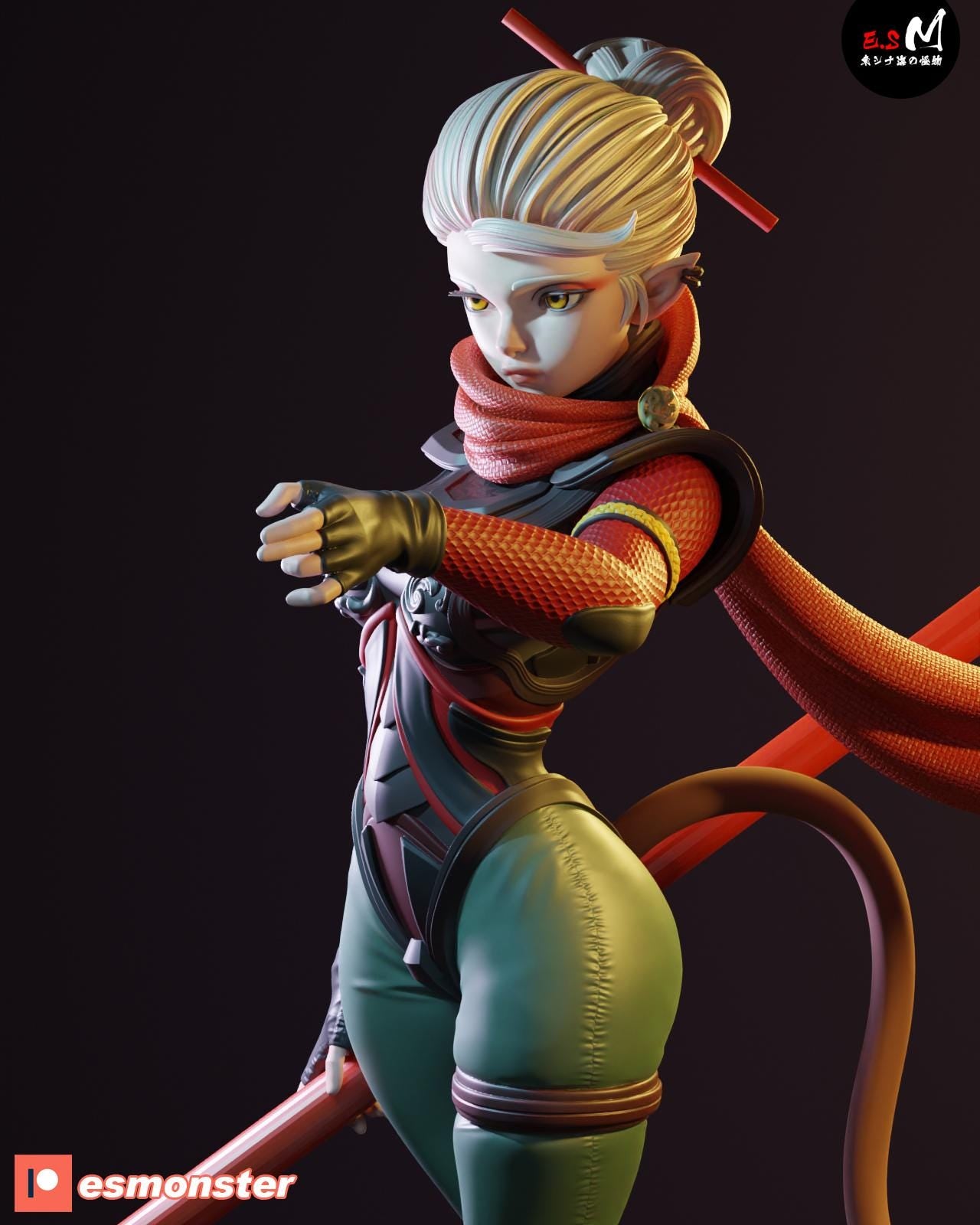 Feminine Monkey King | Resin Garage Kit Sculpture Anime Video Game Fan Art Statue | E.S Monster