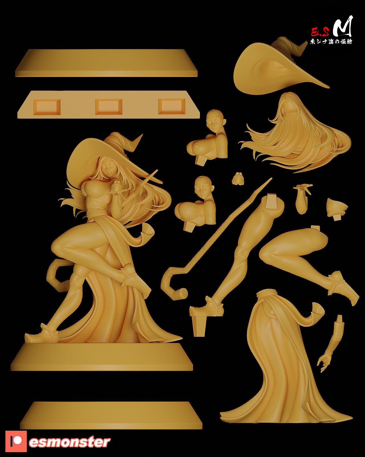 Pretty Sorceress | Resin Garage Kit Sculpture Anime Video Game Fan Art Statue | E.S Monster