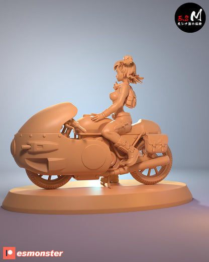 Prodigal Genius on a Bike | Resin Garage Kit Sculpture Anime Video Game Fan Art Statue | E.S Monster