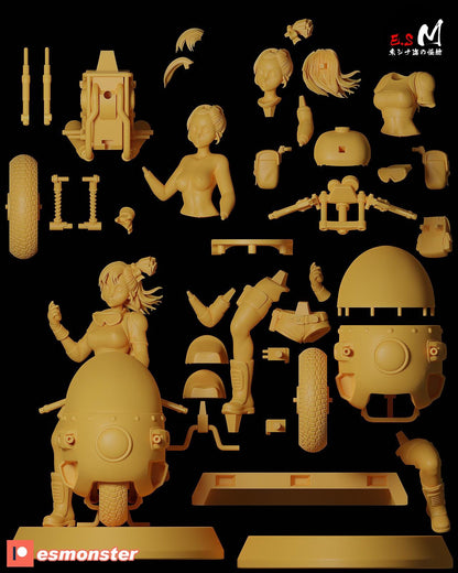 Prodigal Genius on a Bike | Resin Garage Kit Sculpture Anime Video Game Fan Art Statue | E.S Monster