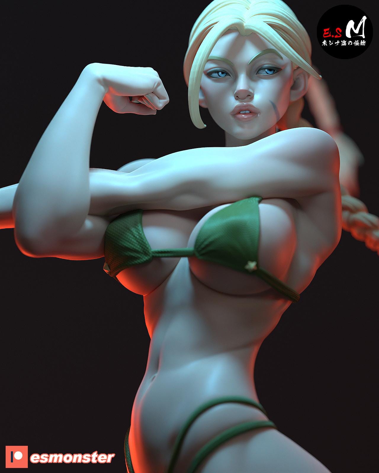 Beach Babe Fighter | Resin Garage Kit Sculpture Anime Video Game Fan Art Statue | E.S Monster
