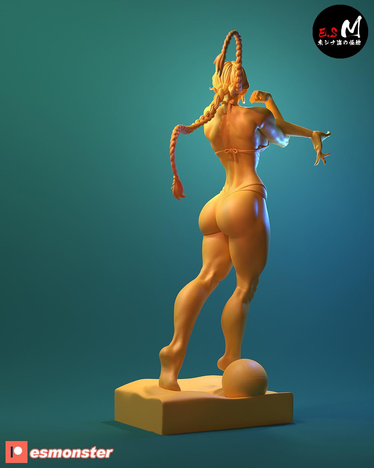 Beach Babe Fighter | Resin Garage Kit Sculpture Anime Video Game Fan Art Statue | E.S Monster