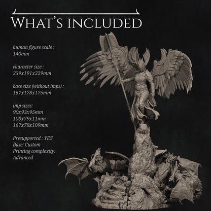 Revna, Aasimar Angel Warrior | Tabletop Gaming Mini or Display Figure | D&D TTRPG Fantasy Miniature | Nerikson