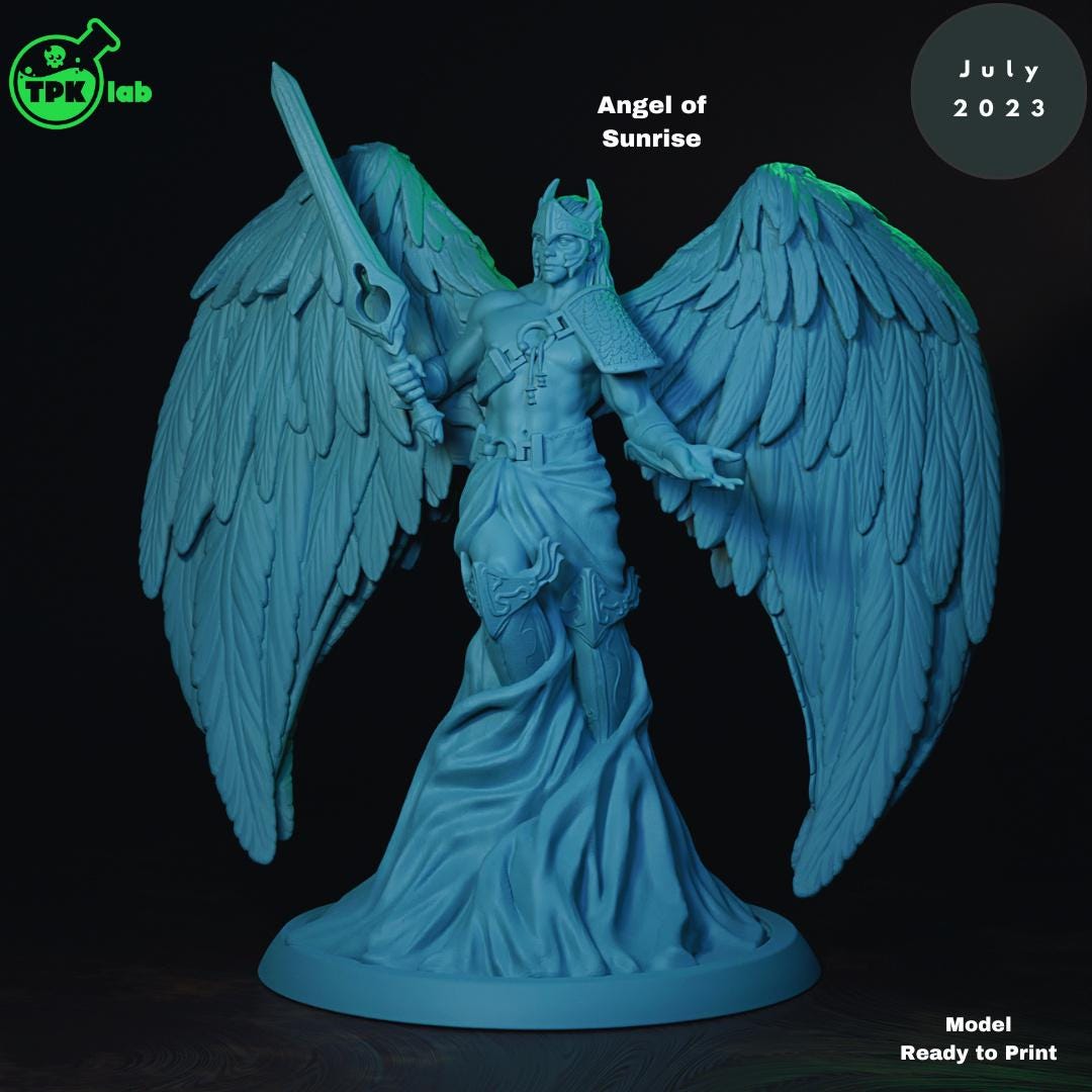 Angel of Sunrise and New Moon Celestial Warriors | Tabletop Gaming Miniature | TPKLab