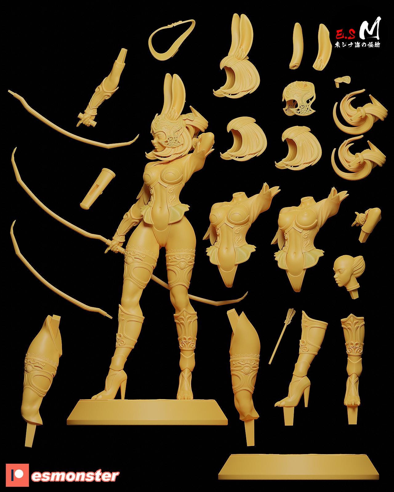 Viera Archer | Resin Garage Kit Sculpture Anime Video Game Fan Art Statue | E.S Monster