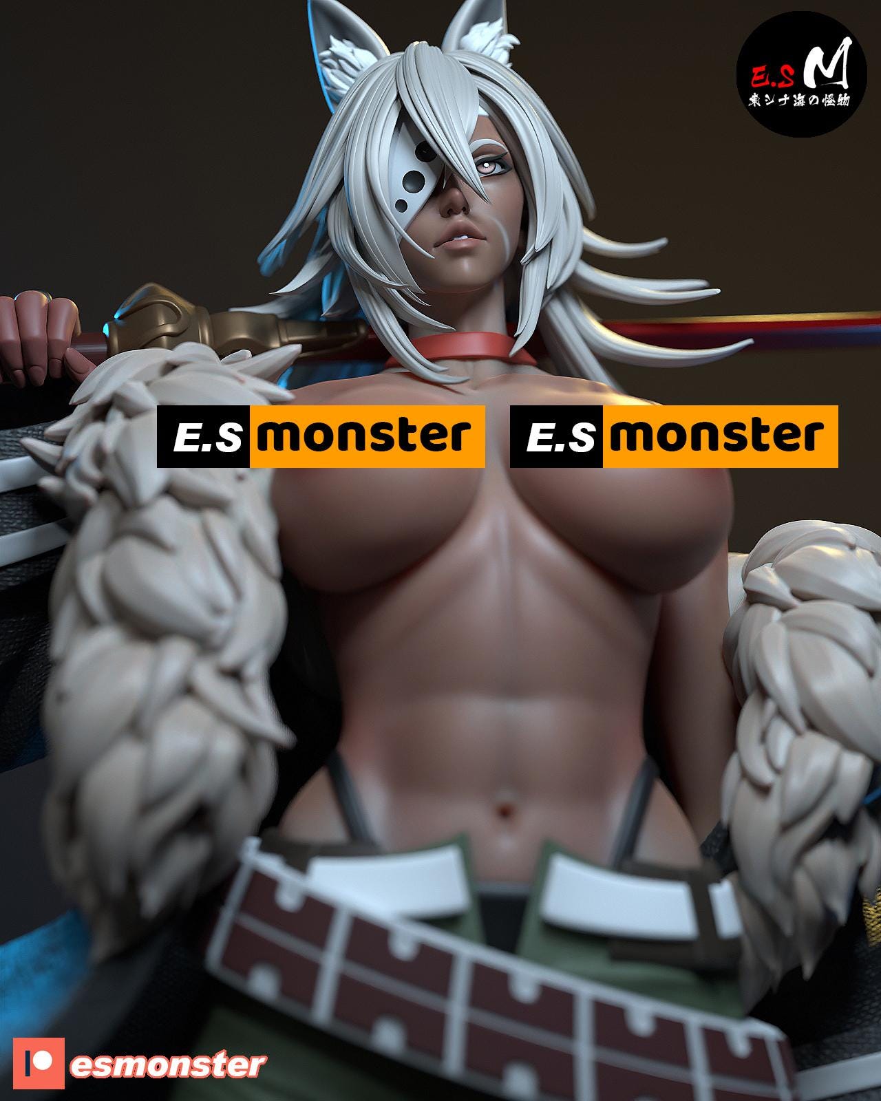 Bestial Sword Master | Resin Garage Kit Sculpture Anime Video Game Fan Art Statue | E.S Monster