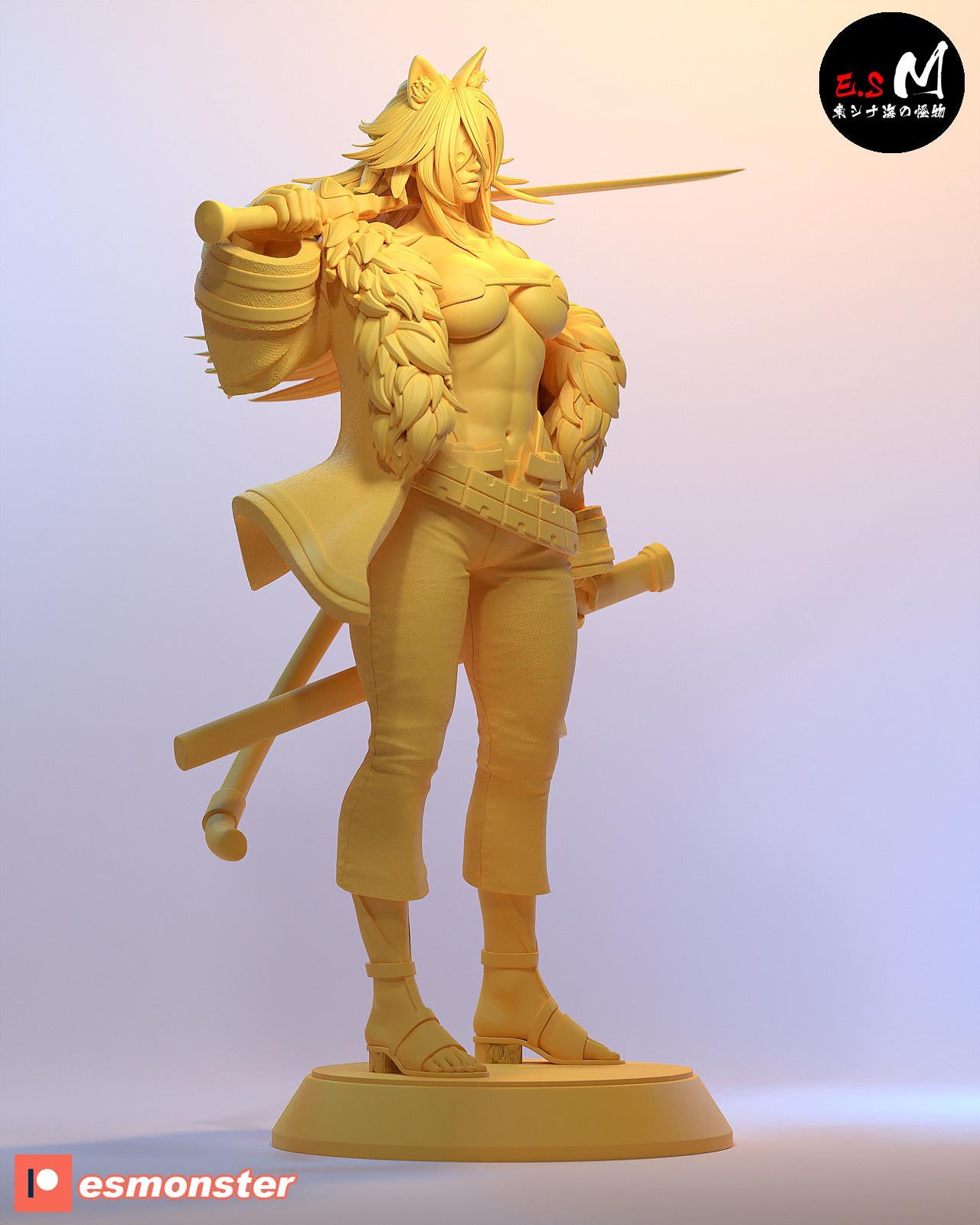 Bestial Sword Master | Resin Garage Kit Sculpture Anime Video Game Fan Art Statue | E.S Monster