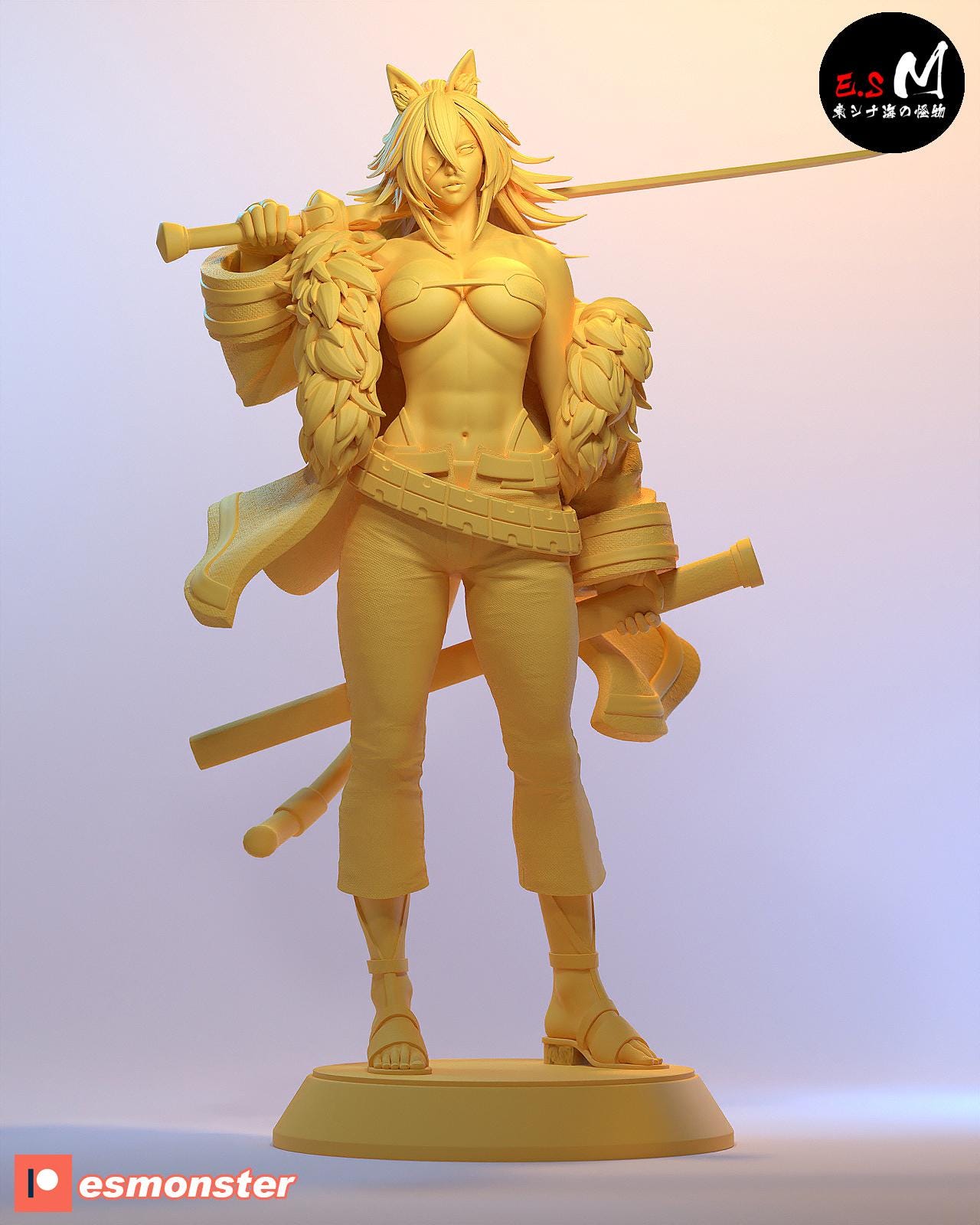 Bestial Sword Master | Resin Garage Kit Sculpture Anime Video Game Fan Art Statue | E.S Monster