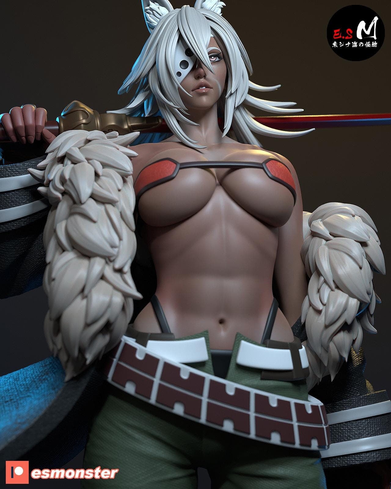 Bestial Sword Master | Resin Garage Kit Sculpture Anime Video Game Fan Art Statue | E.S Monster