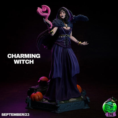 Charming Witch Woman | Tabletop Gaming Mini or Display Figure | TPKLab