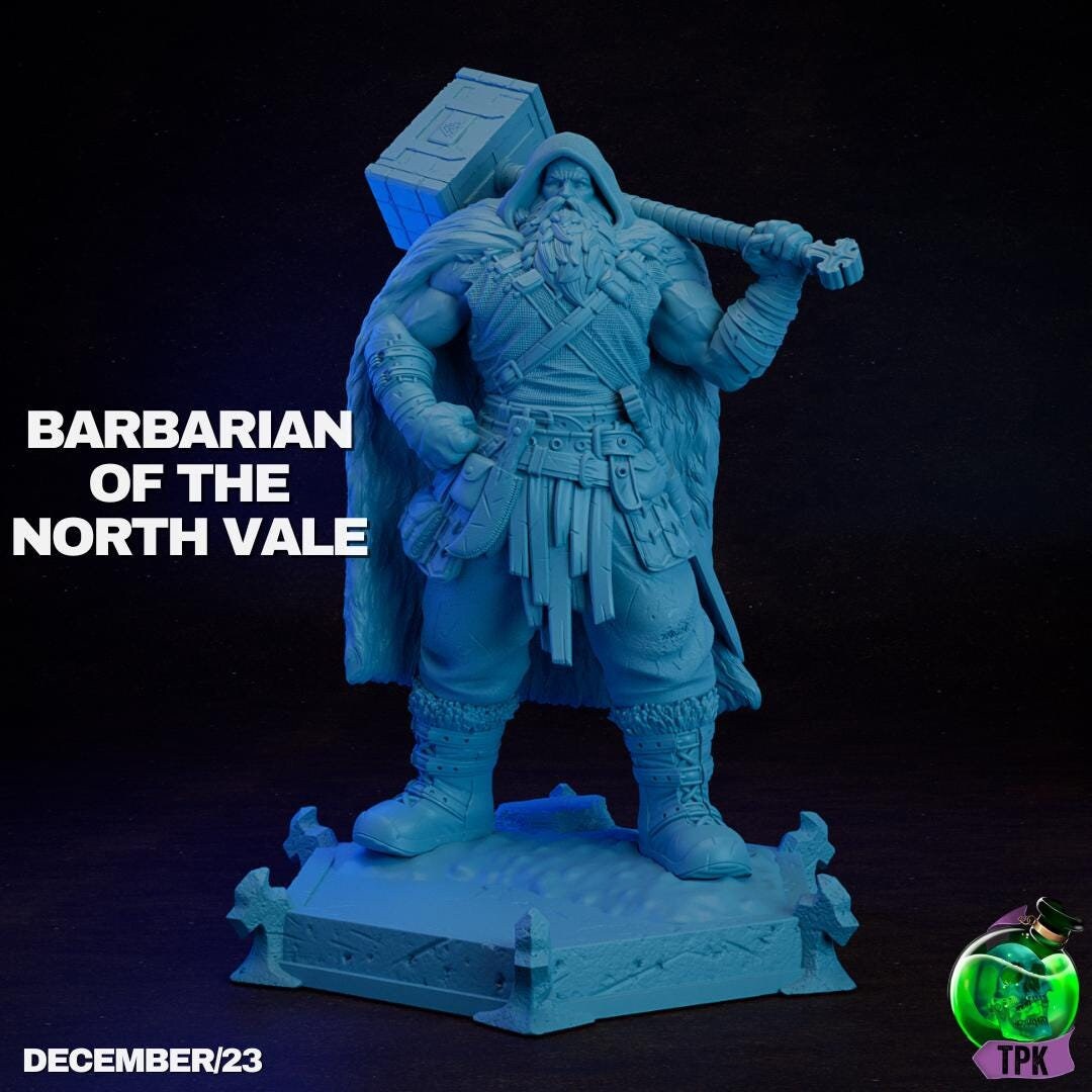 Barbarian of the North Vale | Tabletop Gaming Mini or Bust | TPKLab
