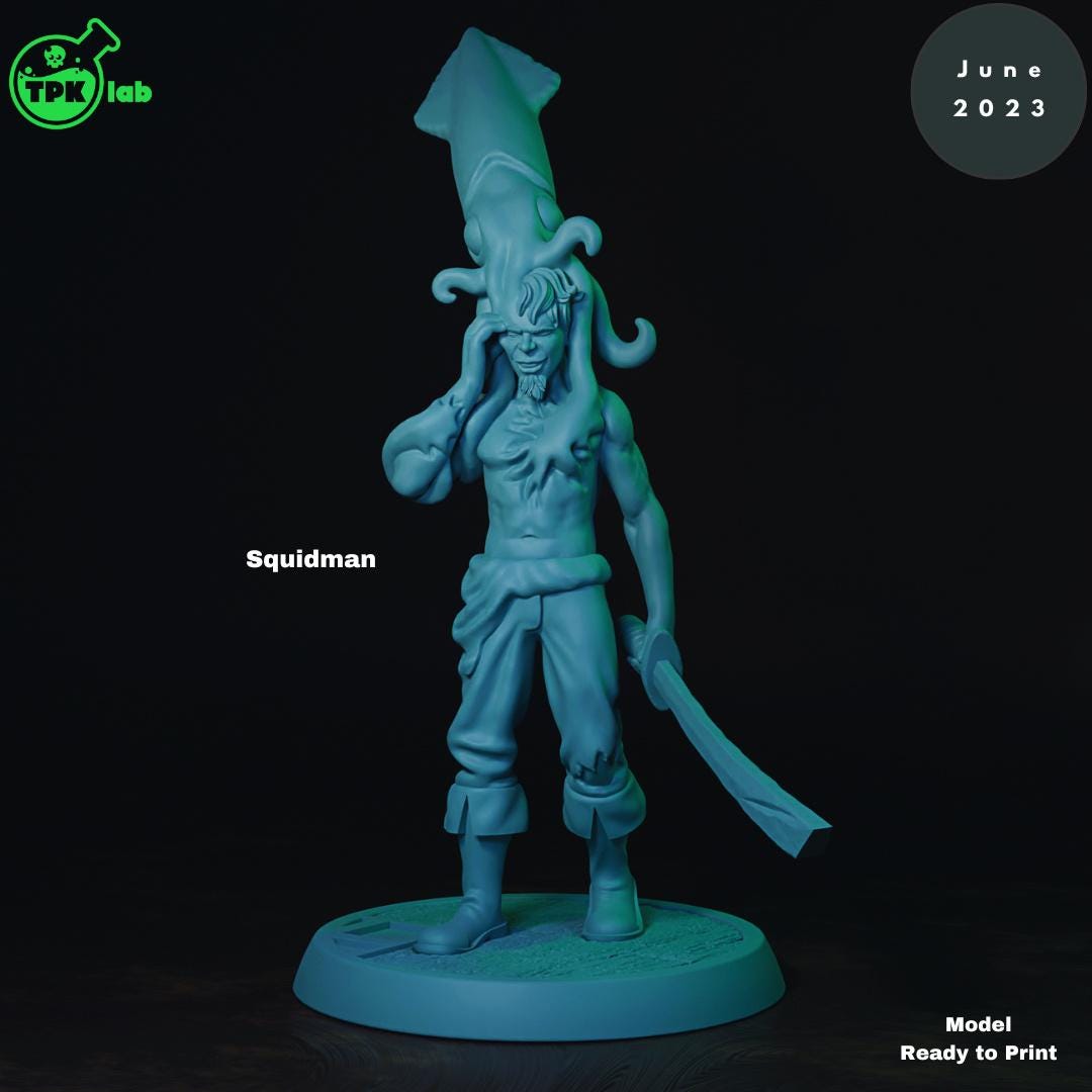 Cursed Pirates Sea Lycanthropes Monsters | Tabletop Gaming Miniature | TPKLab