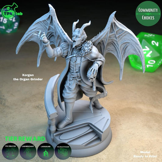Demon Xorgan and His Organ, Musical Devil | Tabletop Gaming Miniature | TPKLab