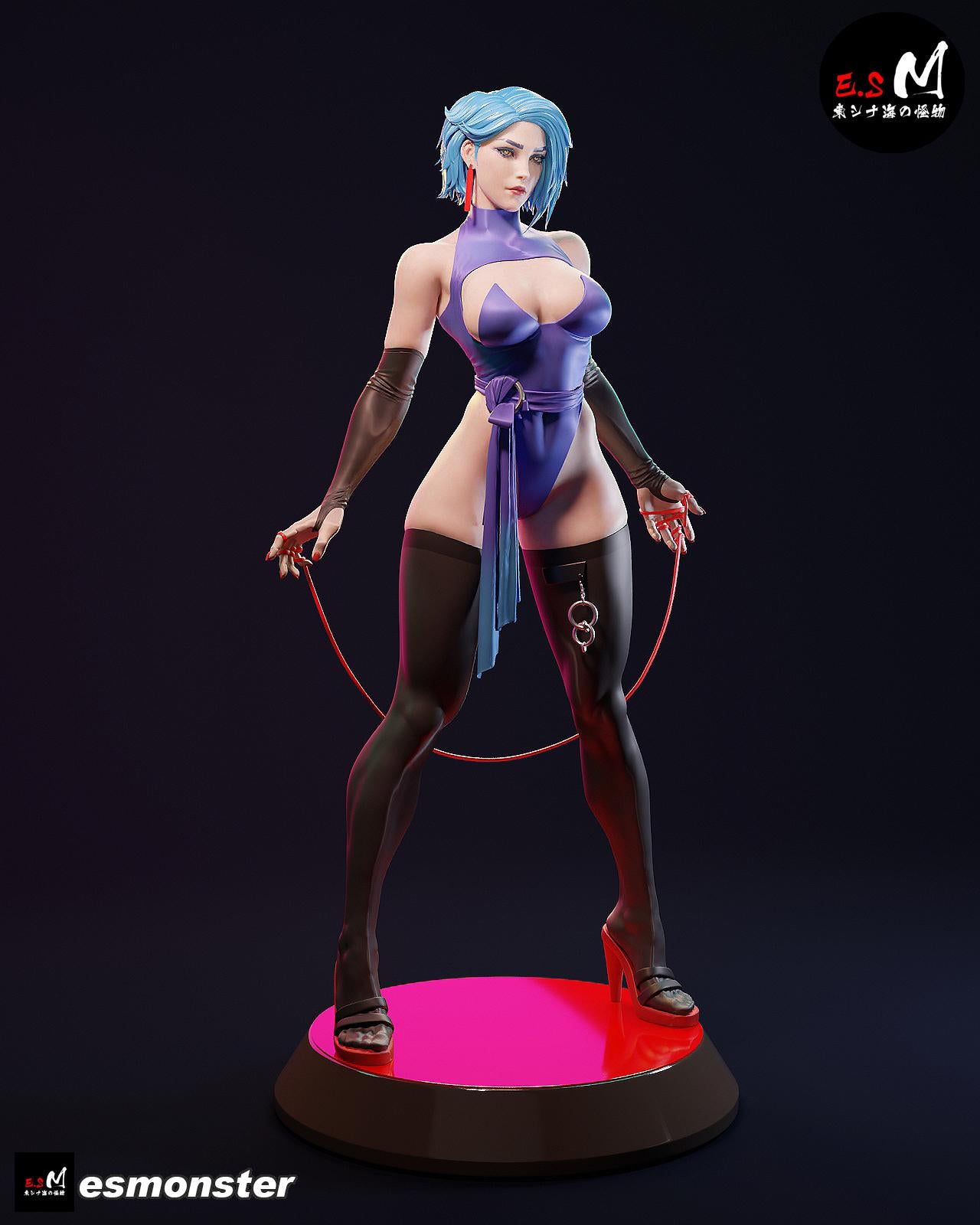 Line Girl | Resin Garage Kit Sculpture Anime Video Game Fan Art Statue | E.S Monster