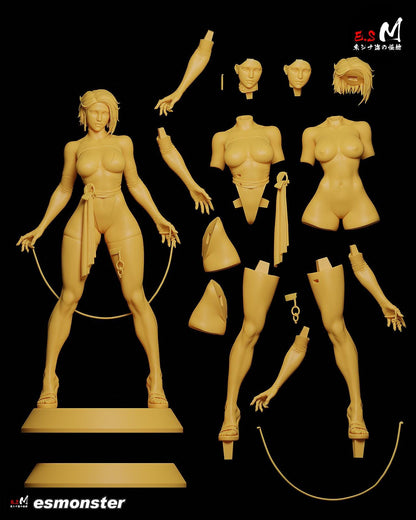 Line Girl | Resin Garage Kit Sculpture Anime Video Game Fan Art Statue | E.S Monster