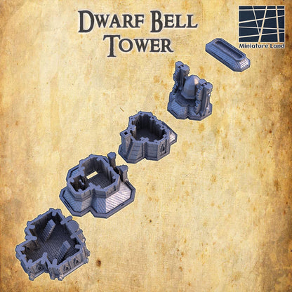 Dwarf Bell Tower | 28mm Scale Model Terrain | D&D TTRPG Playable 3D Printed Building | MiniatureLand