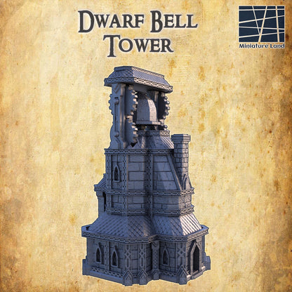 Dwarf Bell Tower | 28mm Scale Model Terrain | D&D TTRPG Playable 3D Printed Building | MiniatureLand