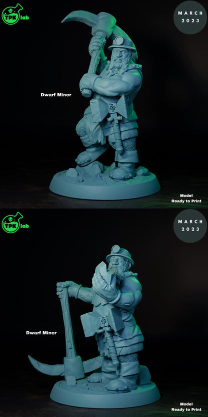 Dwarf Soldiers, Mounted, Unmounted, Fighters | Tabletop Gaming Miniature | TPKLab
