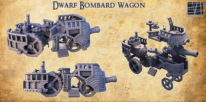 Dwarf Bombard Wagon | 28mm Scale Model Terrain | D&D TTRPG Playable 3D Printed Building | MiniatureLand
