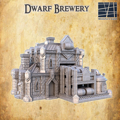 Dwarf Brewery | 28mm Scale Model Terrain | D&D TTRPG Playable 3D Printed Building | MiniatureLand