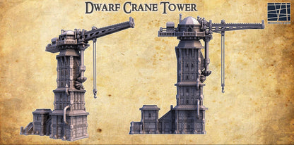 Dwarf Crane Tower | 28mm Scale Model Terrain | D&D TTRPG Playable 3D Printed Building | MiniatureLand