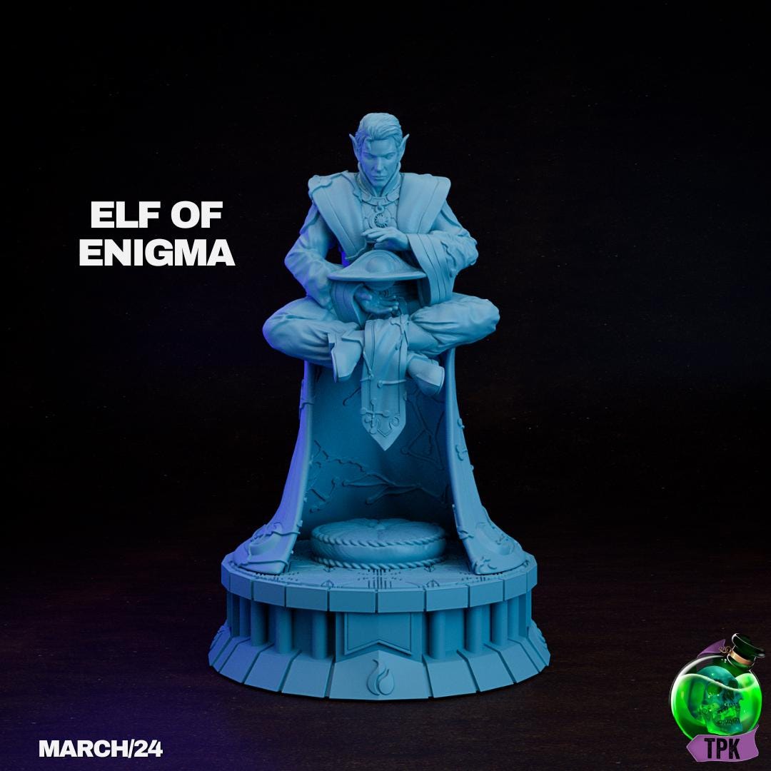 Elf of Enigma, Psychic Psionic Mage Sorcerer Wizard | Tabletop Gaming Miniature | TPKLab